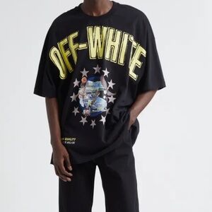Off-White NWT Frisco star T-Shirt men’s Size large oversized Black Short Sleeve